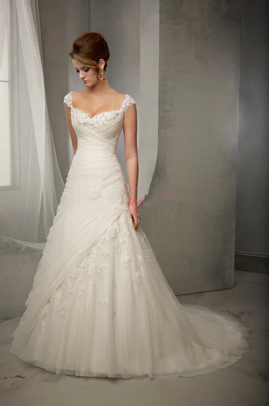 Романтическая Милая невесты на заказ недорогое свадебное платье Robe De Mariage кружево Vestido De Novia мать невесты платья для женщин