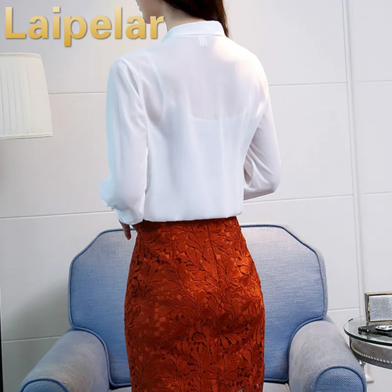 Новинка 2018 Женская одежда с бантом Весенняя шифоновая женская блузка длинными