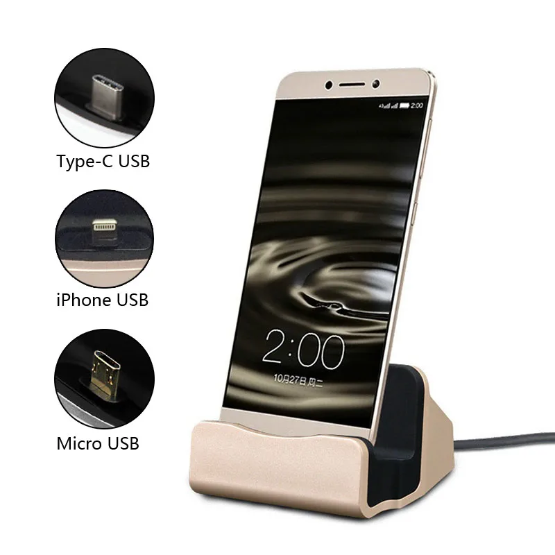 Настольная зарядная док станция с Micro USB подставка для быстрой зарядки iPhone x 8 7 5 SE 6