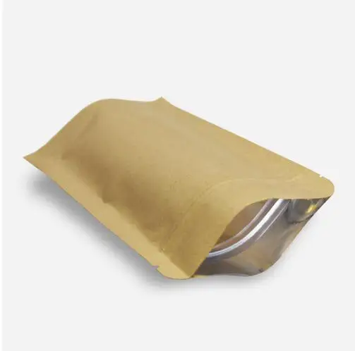 5 шт 18*26 см стоьте вверх крафт бумаги Ziplock пакеты для упаковки кофе упаковывая