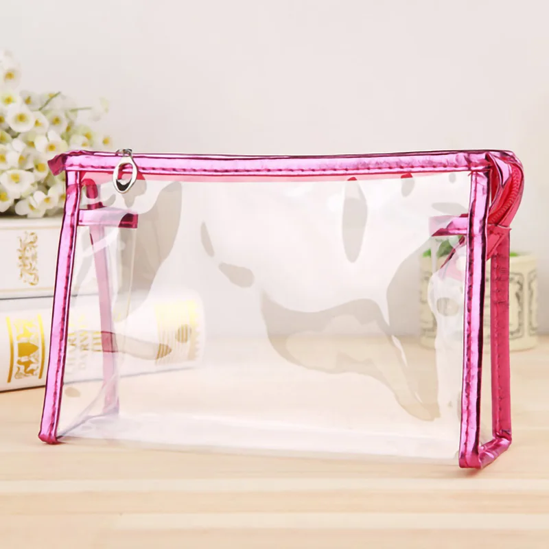 

High quality Travel PVC Cosmetic Bags Women Transparent Clear Zipper Makeup Bags Organizer Bath Wash Make Up Tote Handbags Case