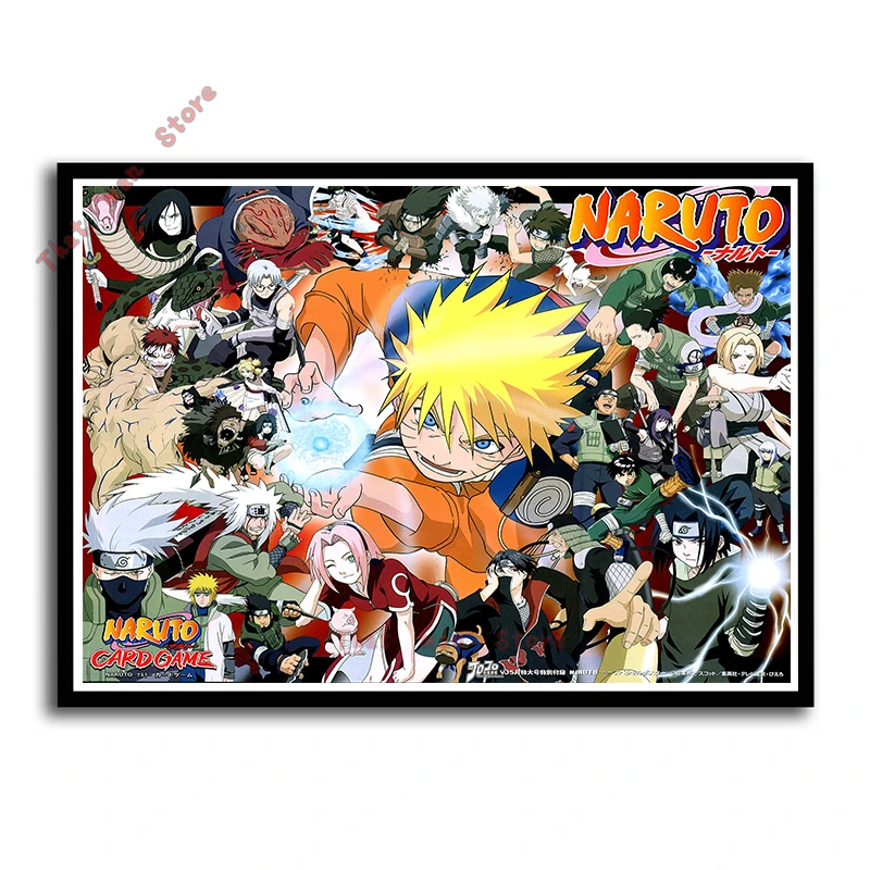 Постеры Наруто Мультяшные наклейки на стену белая бумага с покрытием принты