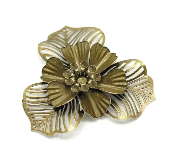 DoreenBeads с бронзовой филигранью под старину фурнитура для цветочных украшений 4 7 см