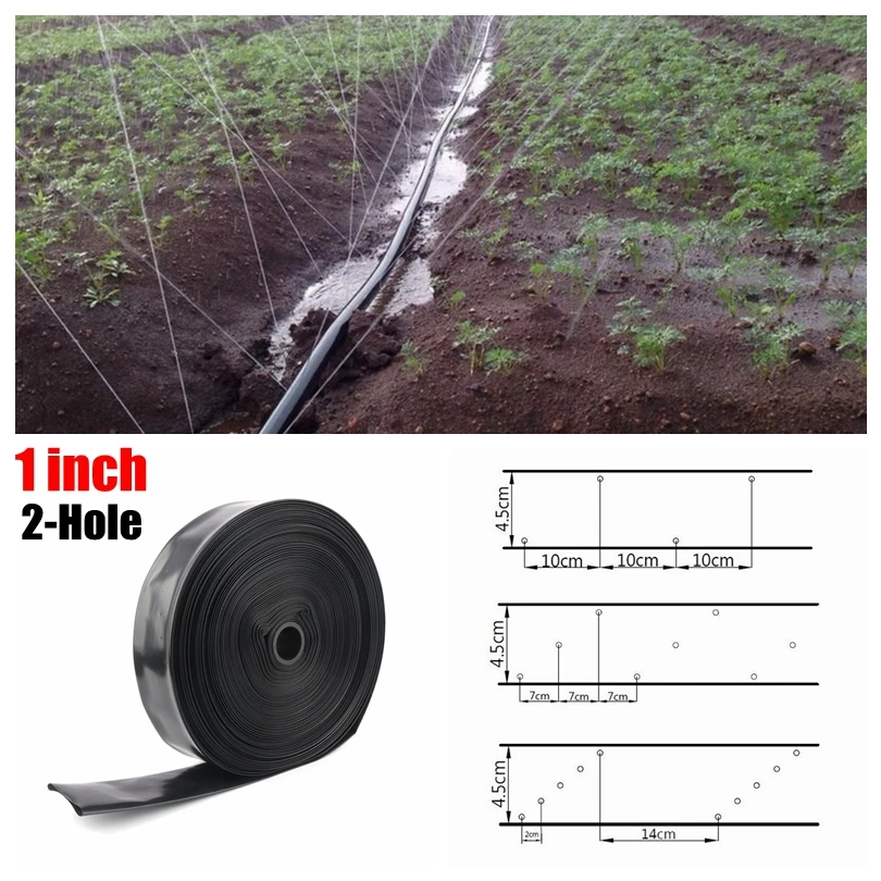 200m 1"N45 Φ28mm 2-Hole Micro Spray Hose Drip Irrigation Tape Agricultural Irrigation Flex Water Pipe Greenhouse Watering System