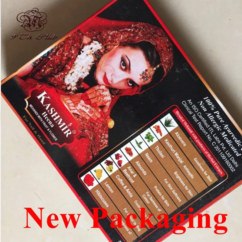 6 шт. Кашмирская индийская самая черная паста для татуировок с хной рук и пальцев