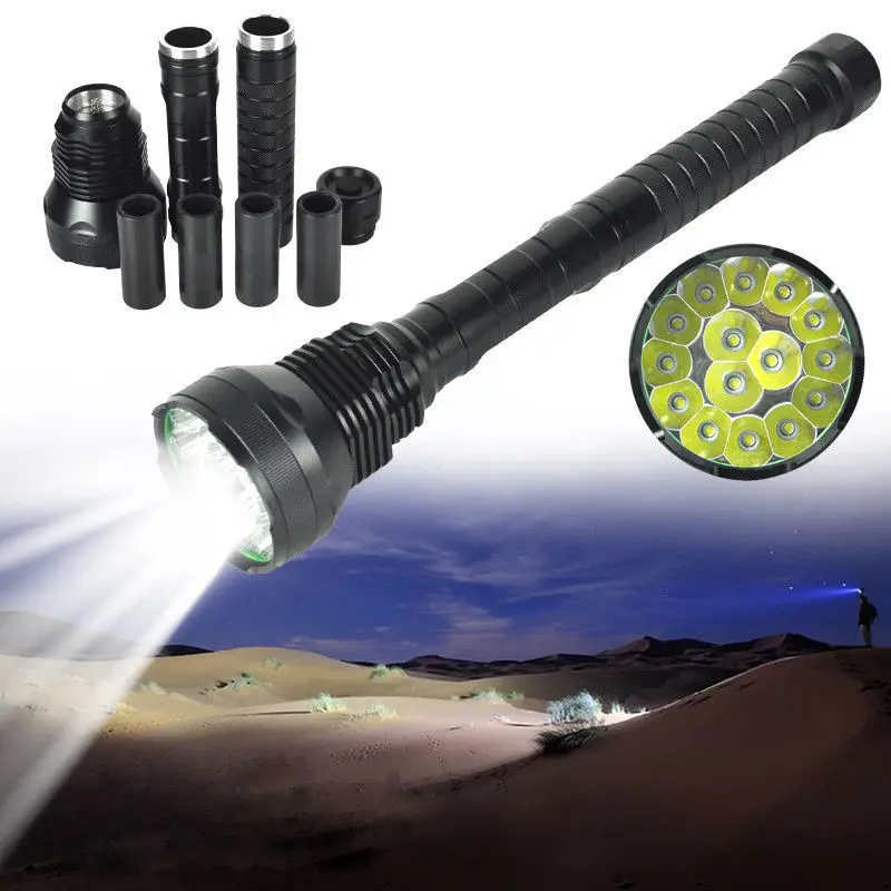 Мощный 18000Lm 15 x XM-L T6 светодиодный вспышка светильник 5 режимов Тактический фонарь светильник 18650/26650