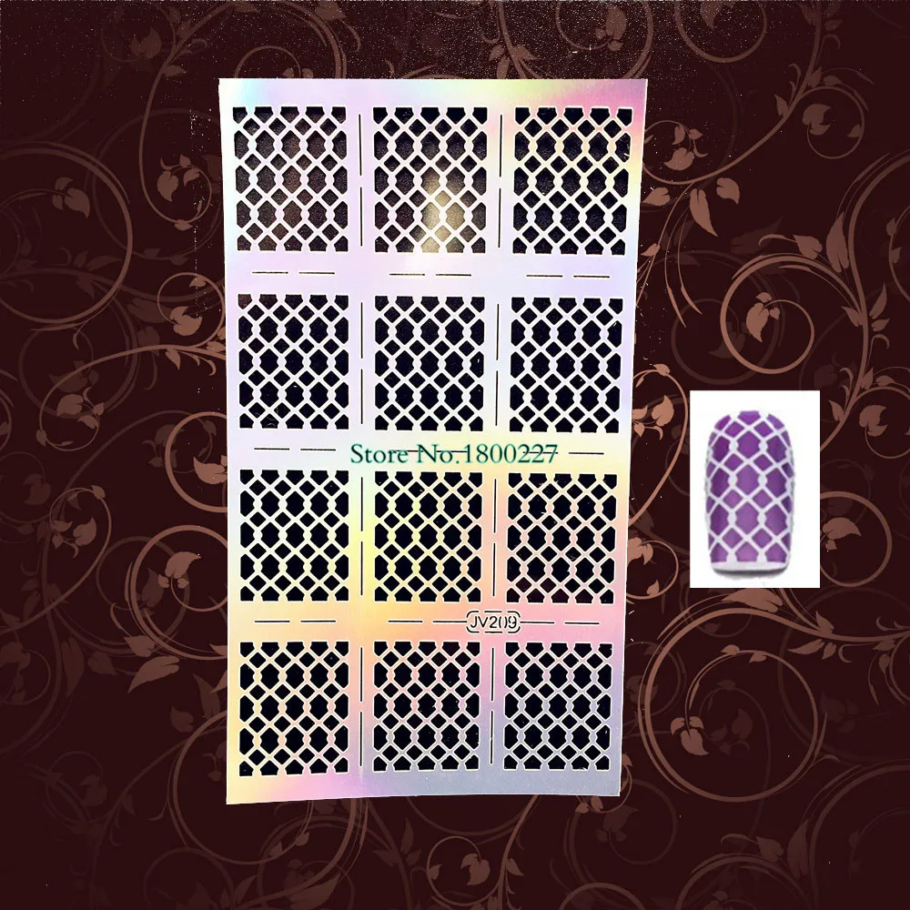Винил для ногтей трафарет многоразового стемпинга дизайн полый наклейки Черный