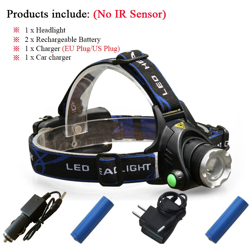 NO headlamp C Индукция led головной светильник usb налобный фонарь с зумом хм l2 t6 светодиодная вспышка светильник лба водонепроницаемая светодиодная вспышка светильник налобный фонарь 18650 Батарея - Испускаемый цвет: NO headlamp C