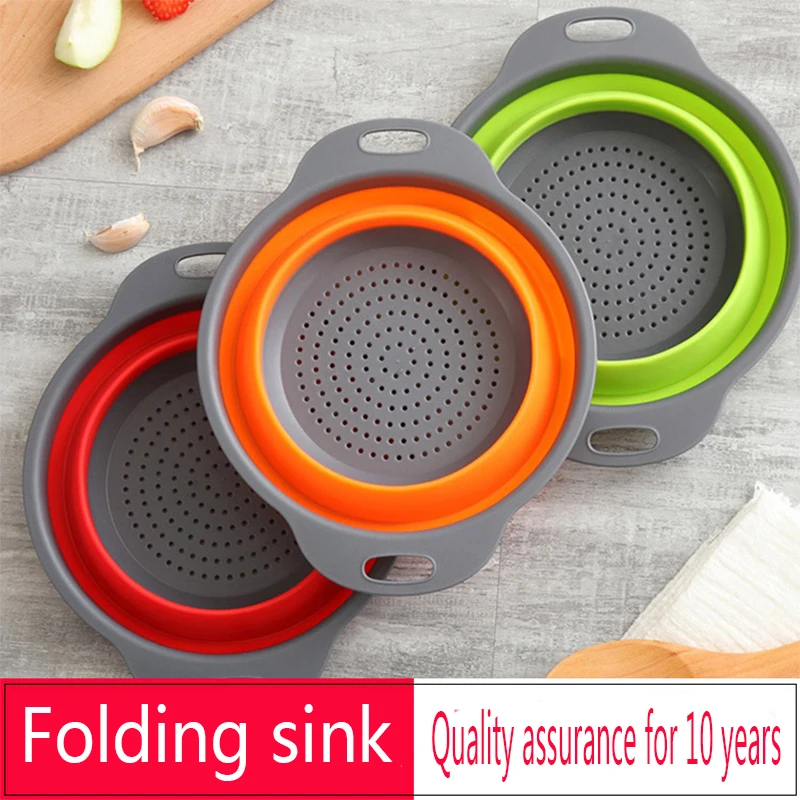 Складной силиконовый дуршлаг 2 шт. корзина для мытья фруктов и овощей складной