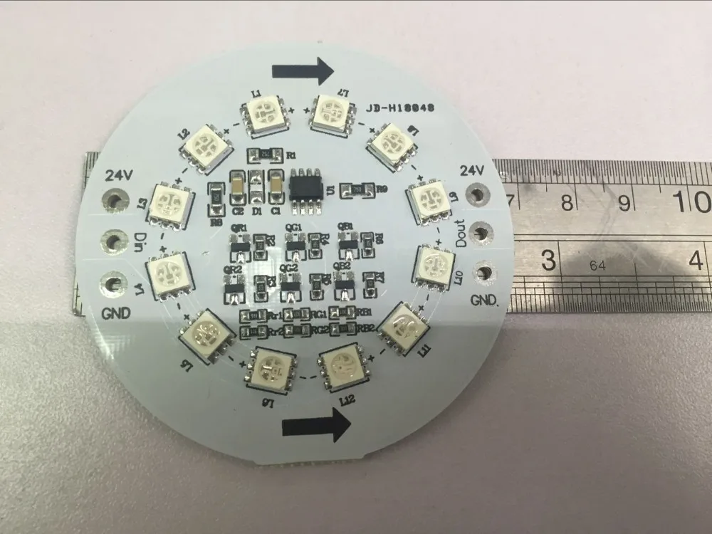 Пиксельная печатная плата WS2811 на 24 В постоянного тока 12 SMD RGB светодиодный 5050