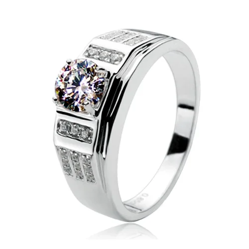 Античные акценты 0.8Ct 6 0 мм тестовое положительное Moissanite мужское кольцо тест