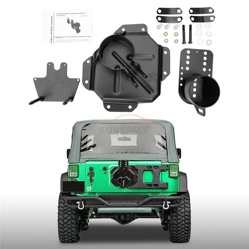 Подходит для Wrangler JK 2006- черный запасное колесо Mount Kit