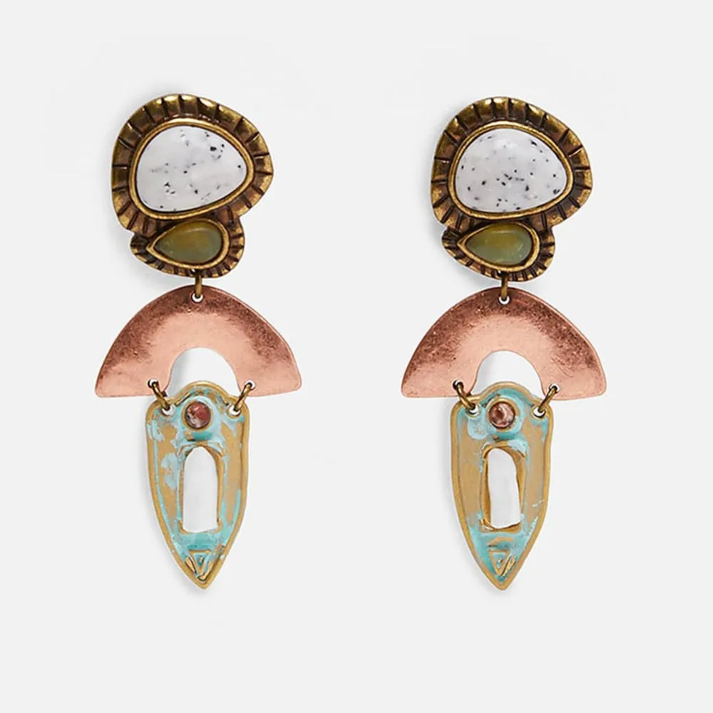 Винтажные серьги Girlgo za разноцветные висячие подвески для женщин модные Висячие