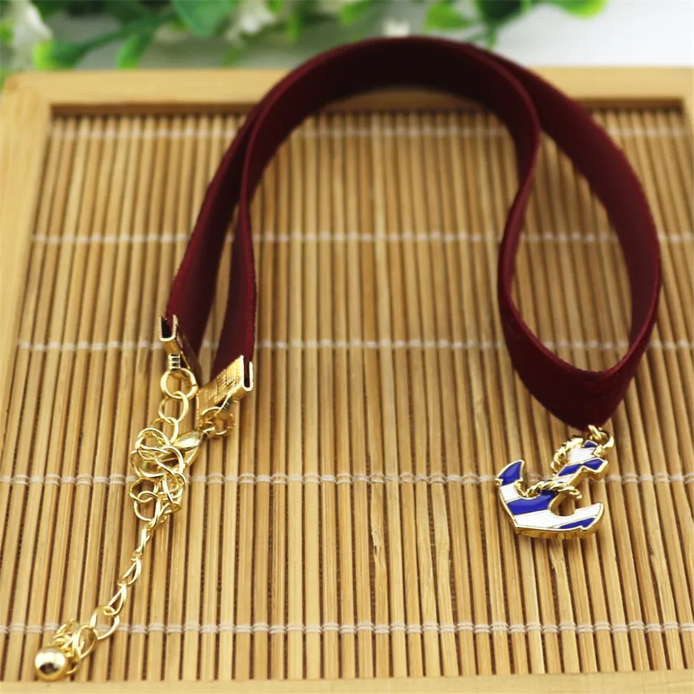 Fashion blue Drops glaze ship style lady four color neck chain short necklace 2019 factory direct sale | Украшения и аксессуары