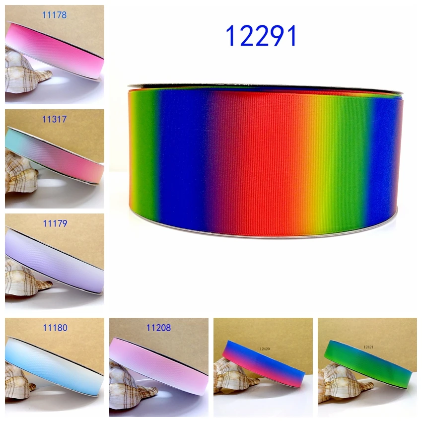 Бесплатная доставка 50 ярдов Мультяшные градиентные цветные печатные корсажные