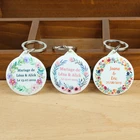 Брелок для ключей с зеркалом, персонализированный брелок с датой и именем имени, с фотографией, для дня рождения, свадьбы, подарки для гостей, свадебные сувениры