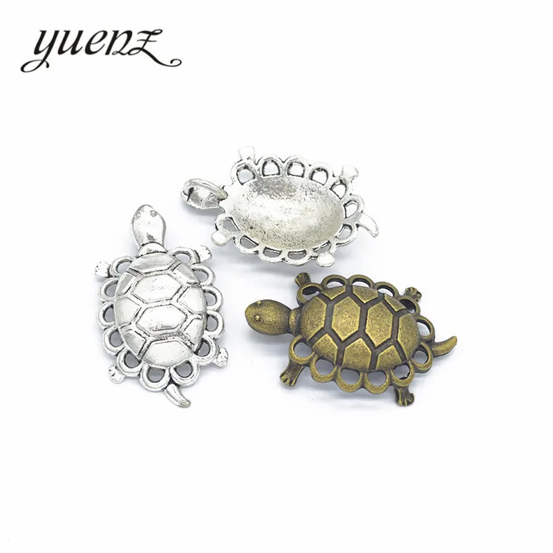 

YuenZ 4 шт. 2 цвета античный серебряный цвет черепаха ожерелье из цинкового сплава, серьги браслет ювелирные изделия DIY ручной работы 39*25 мм D767