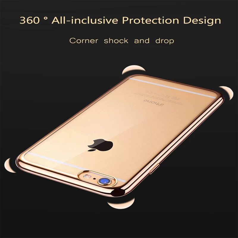 Luckguard кристалл мягкий силиконовый прозрачный чехол для iPhone 6 6S ультра-тонкий