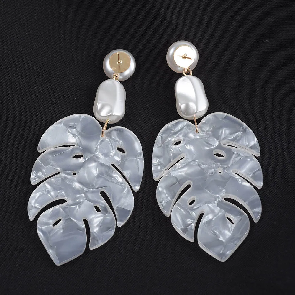 Женские серьги подвески с искусственным жемчугом в этническом