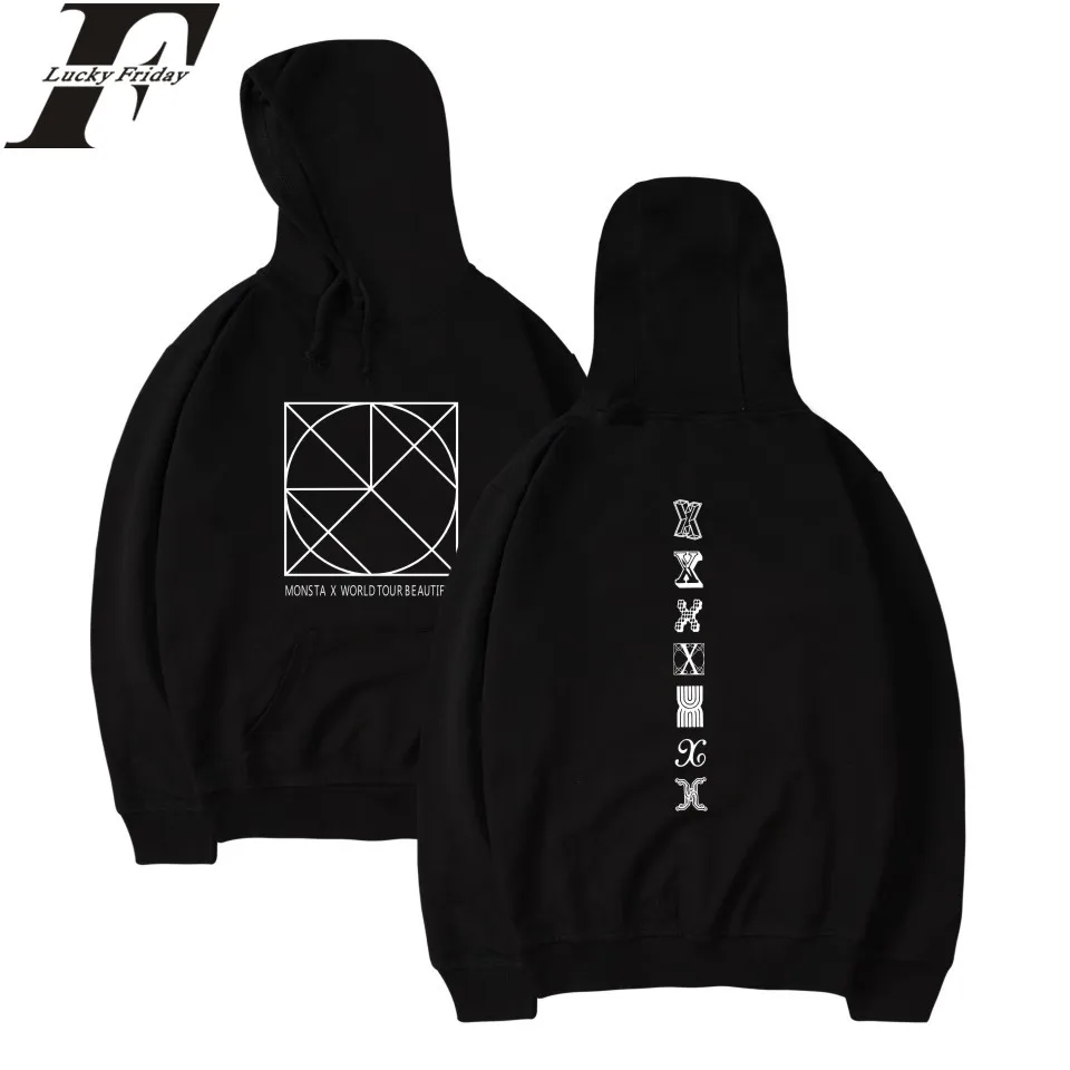 Толстовка LUCKYFRIDAYF MONSTA X Kpop в стиле Харадзюку женские/мужские модные весенние