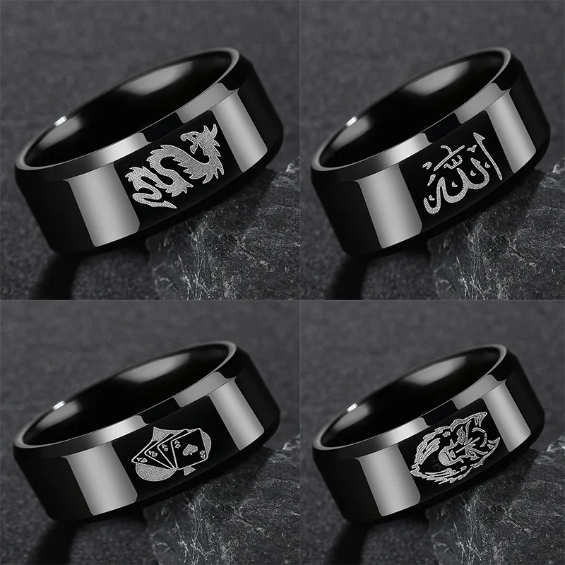 Панк нержавеющая стальные кольца ювелирные изделия аксессуары из титана