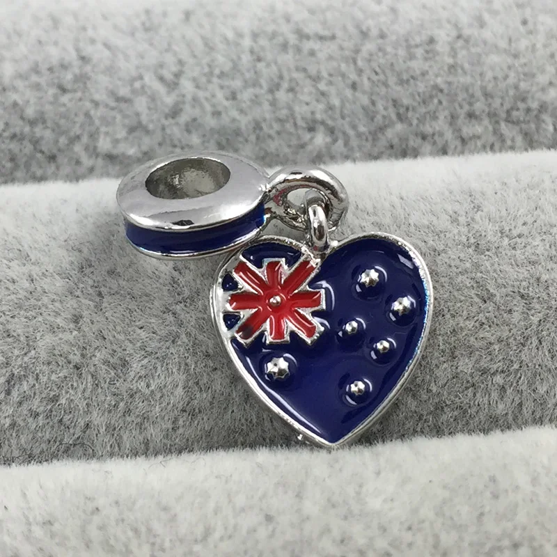 Флаги стран флаг лента синего цвета и красный белый эмалевые подвески кулоны в