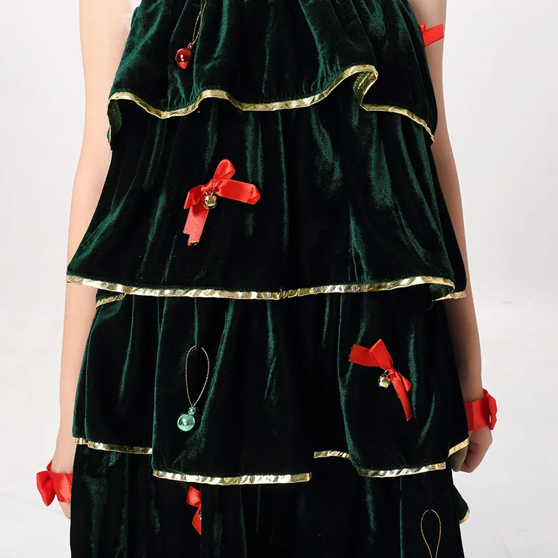 Sexy Female Green Christmas Tree Costumes Dress Santa Claus for Women Uniform Free Shipping | Тематическая одежда и