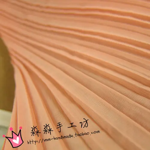 

Fabric Silk Pleated Chiffon Dress Solid Color Cloth