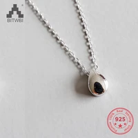 2019 hot sale korea 925 silver personality design fashion minimalist water drop shaped pendant necklace