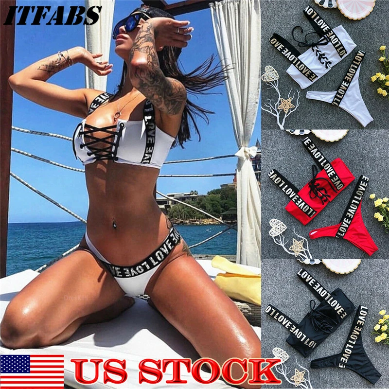 Сексуальный купальник Женский Бандаж бикини 2019 однотонный сексуальный набор