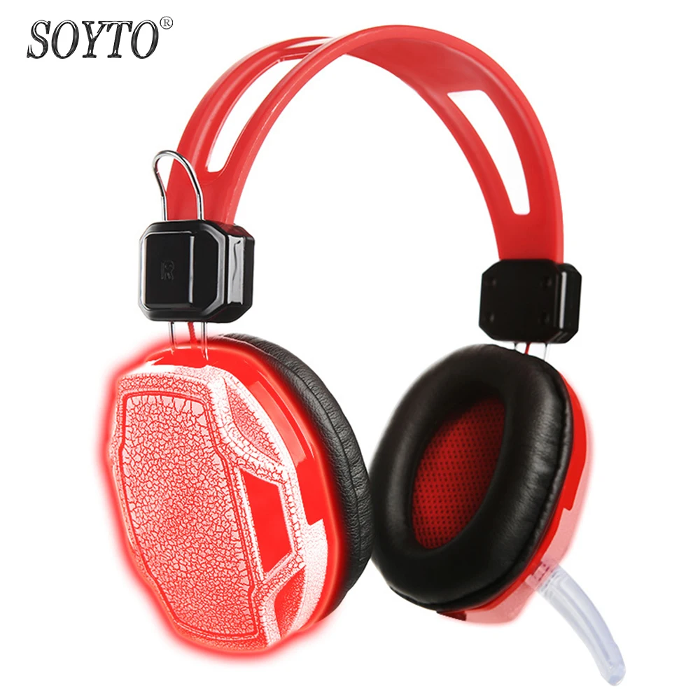 SOYTO SY833MV оригинальный Проводные Игровые наушники светодиодный светильник стерео