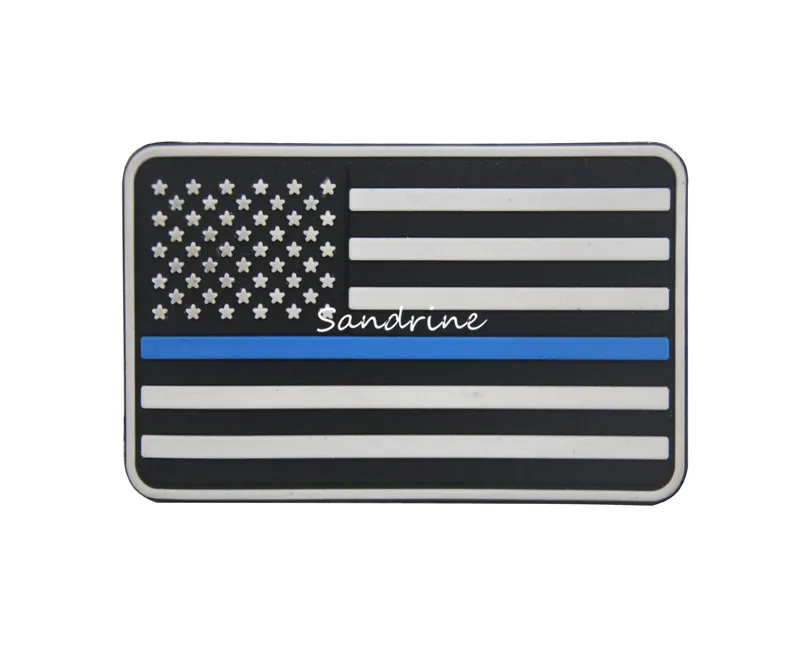 US Flag PVC Blue Line Military Army Tactical Rubber Patches For Clothes Clothing Emblem Appliques Badges | Дом и сад