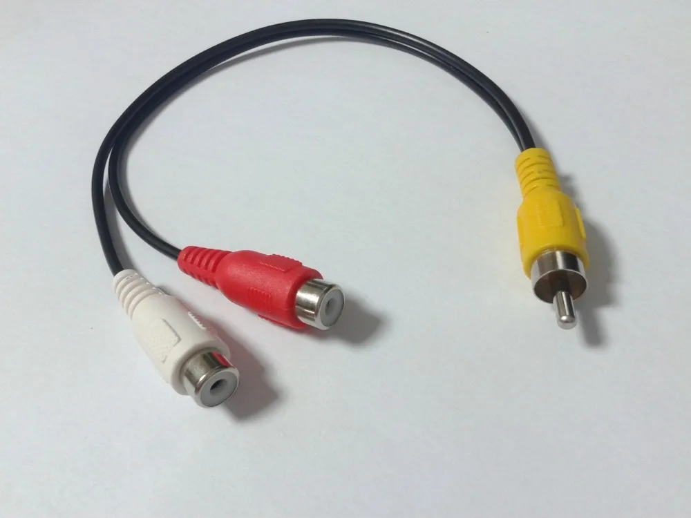 

2 шт. RCA PHONO 1 штекер 2 X RCA Аудио Видео PHONO Женский длина 26 см