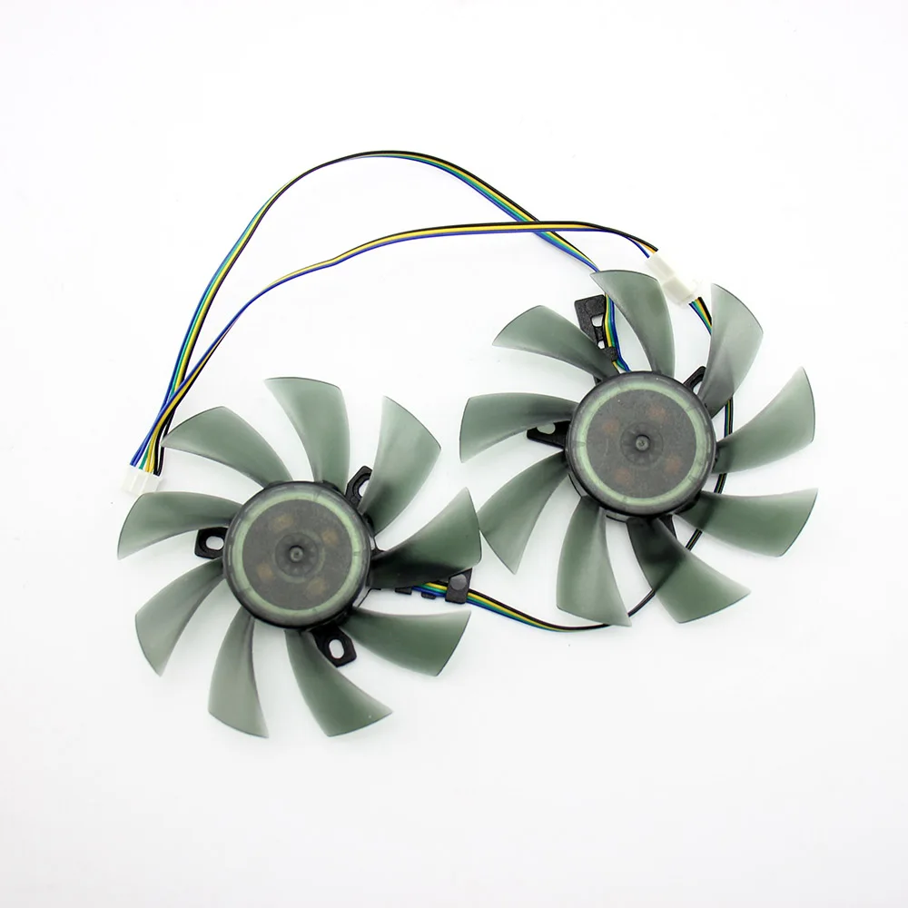 2PCS 85 мм T129215SU DIY вентилятор 4-контактный вентилятор охлаждения для Gigabyte GTX 1050 1060 1070 960 RX 470 480 570 580 Видеокарта кулер вентилятор - Цвет лезвия: 2PCS