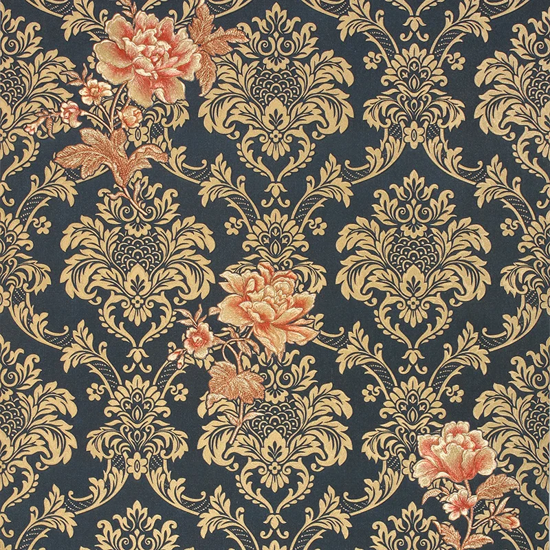 Роскошная 3D настенная бумага с розовым Дамасским рисунком фоновые обои для