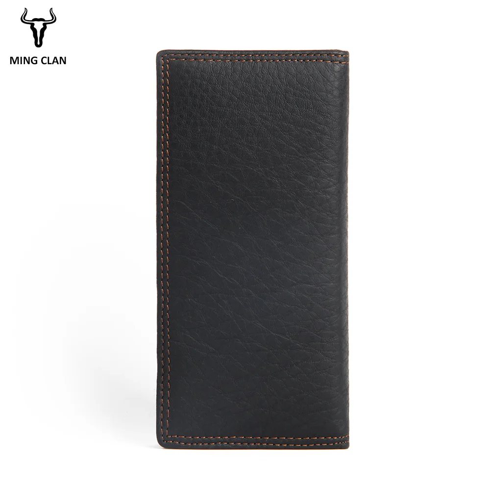 Mingclan Men Purse Long Wallet Male Clutch Leather Wallets Business Travel Wallet For Women Card Holder Zipper Pocket Carteira