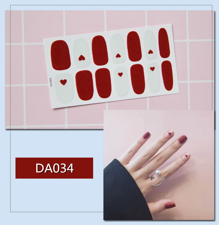 14 насадок/набор полное покрытие наклейки для ногтей s Обертывания DIY наклейки для нейл-арта простые наклейки s самоклеющиеся наклейки для ногтей розовый белый черный зеленый