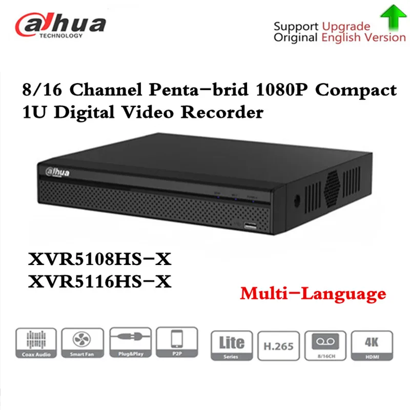 Компактный цифровой видеорегистратор DH XVR5108HS X 8/16 канал 1080P 1U поддержка CVI TVI IP
