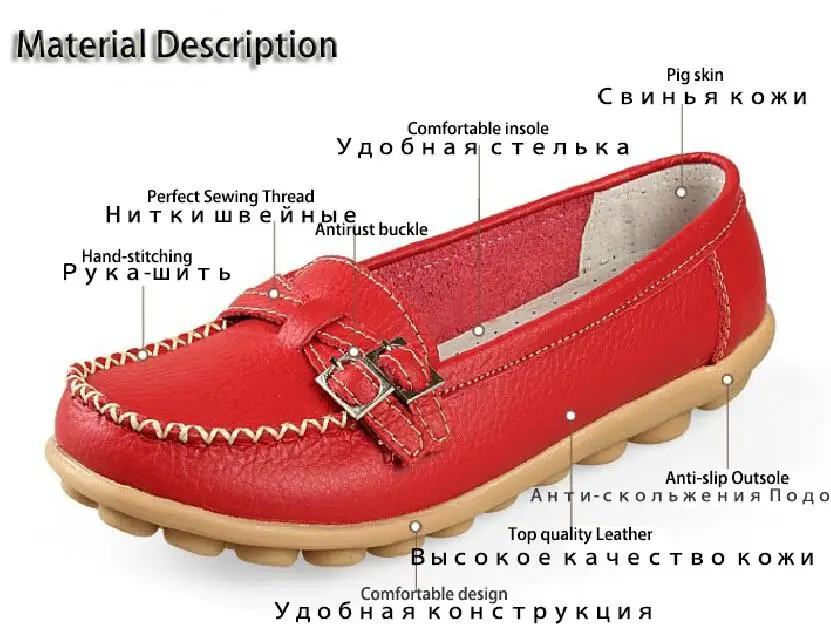 Женские туфли из натуральной кожи на плоской подошве|loafers slip on|buckle loaferswomens shoes flats |