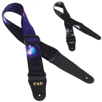 2 colors optional adjustable printing guitar strap with starry sky pattern for guitar bass