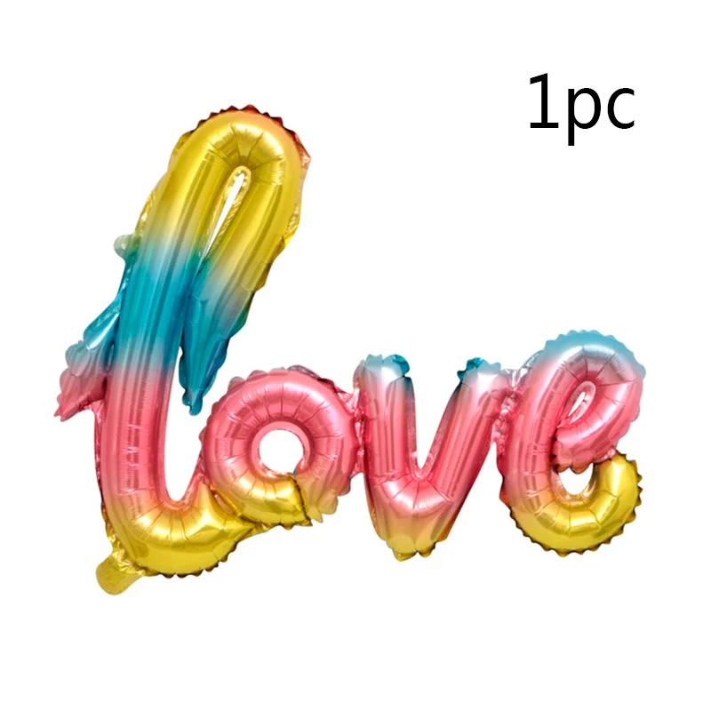 love 40inch GIHOO 17 шт./лот, воздушные шары на 1-й день рождения, Радужный цвет, 32 дюйма, металлический шар с цифрами, украшение для дня рождения, детские товары - Цвет: love 40inch