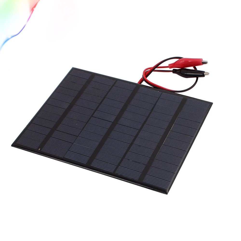 18V 3.5W Solar Panel Battery Charger w Alligator Clip Adapter Cable