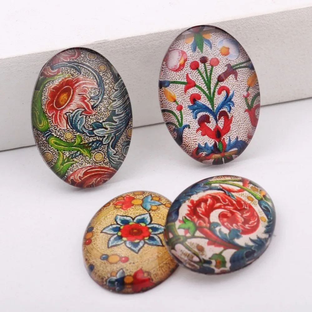 20 шт. овальный стеклянный кабошон 30x40 мм 18x25 мм|jewelry components|cabochon 30x40mmglass cabochon |