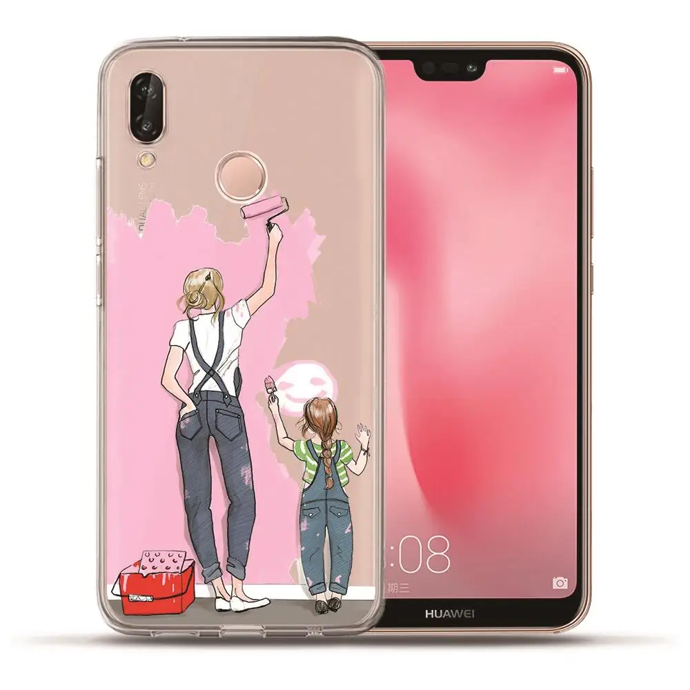 06 Модный телефон Super Mom baby girl для huawei P20 Lite Pro P10 Plus P8 P9 Lite P Smart honor 9 6A 6X семейный чехол Etui - Цвет: 06