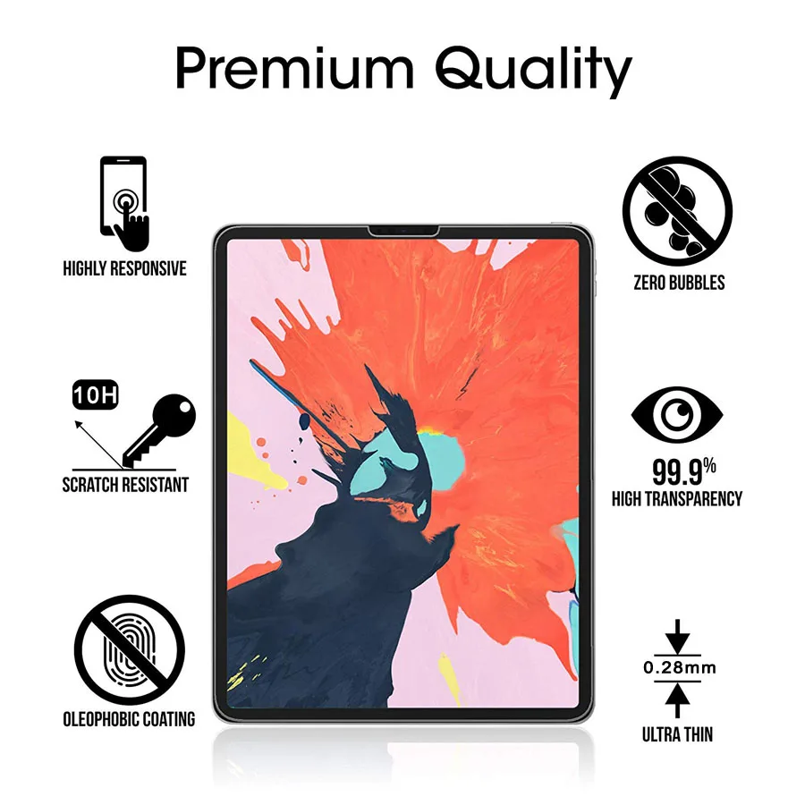 10H Premium Tempered Glass For Apple iPad Pro 11 for inch Transparent Tablet Screen Protector Front Film 2018 New | Компьютеры и офис