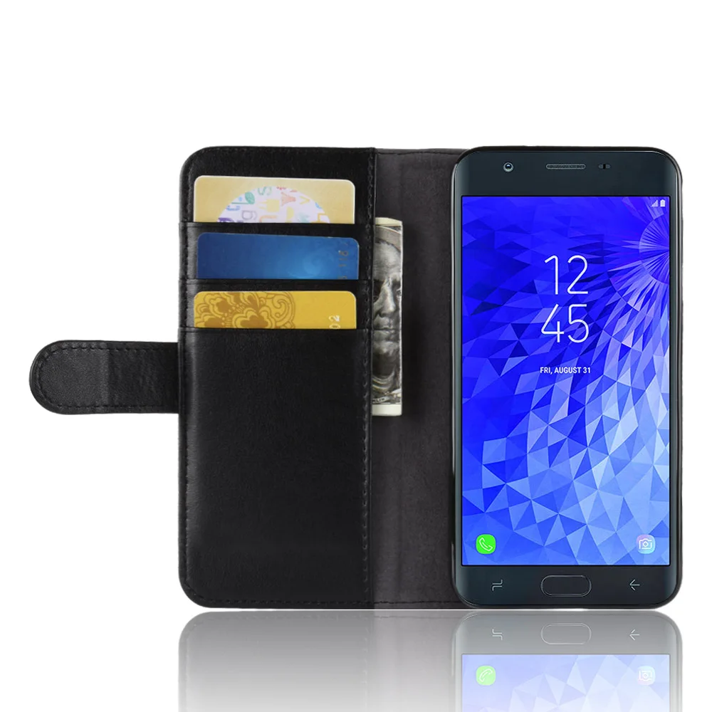 Для samsung Galaxy J7 2018 натуральная кожа сплошной цвет флип чехол для телефона |