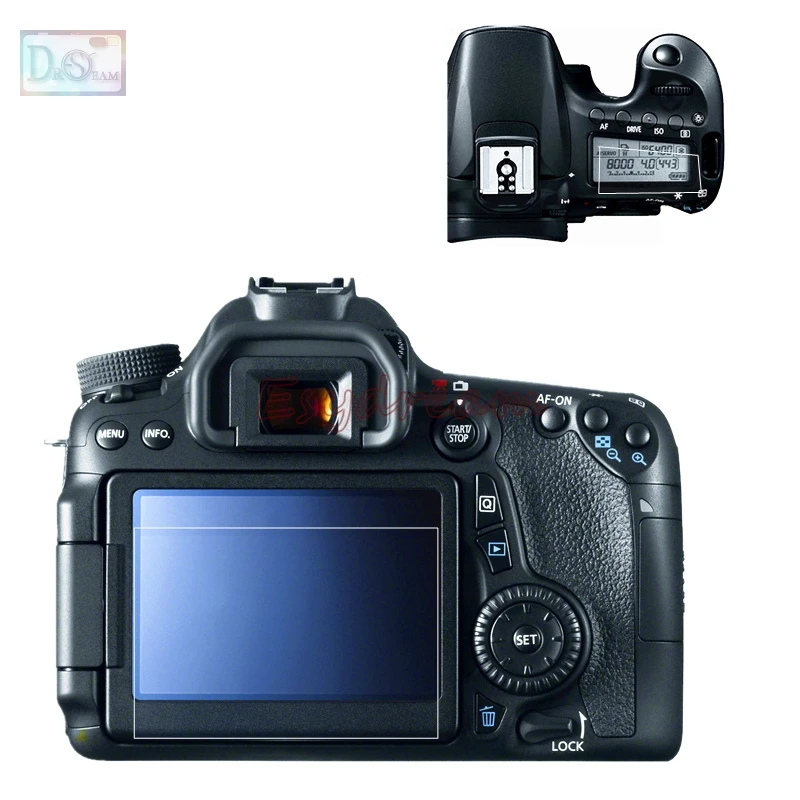 Самоклеящееся закаленное стекло для ЖК-экрана + пленка на плечо камеры Canon EOS 70D 80D