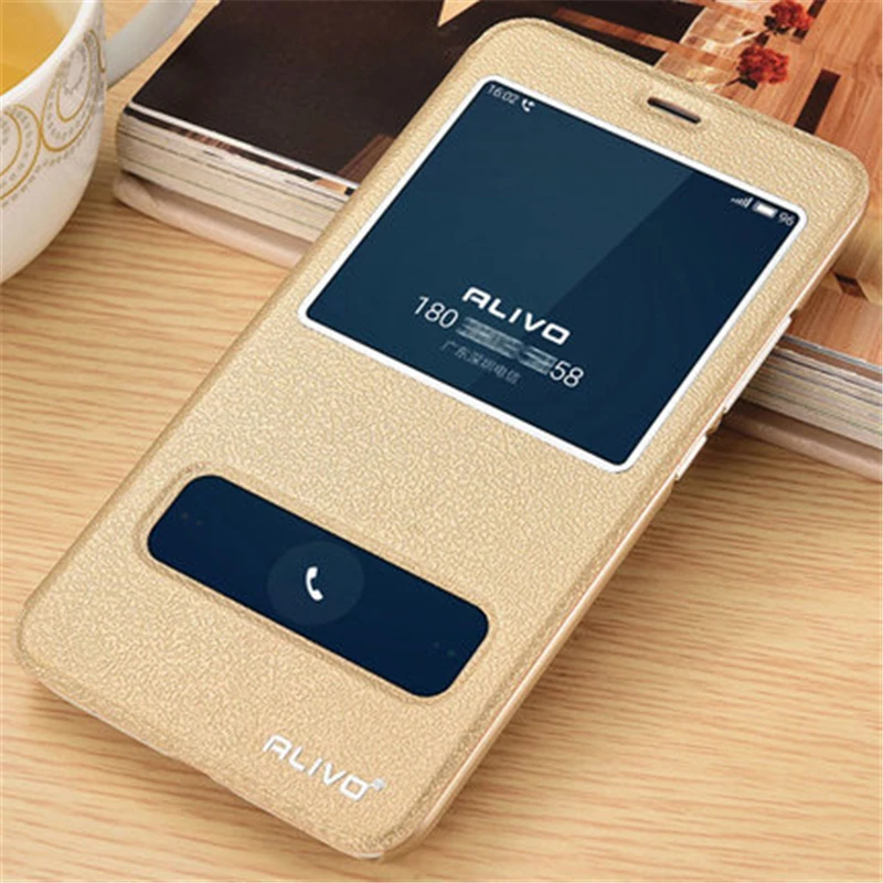 Meizu M5 Case Новый Дизайн Kickstand PU Кожаный Чехол Для мини 5.2 дюймов Окно Просмотра ALIVO