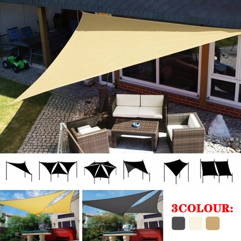 

Triangle Sun Shade Sail Canopy for UV Block Sun Shelter For Outdoor Facility&Activities Backyard Awning Camping Picnic Tent