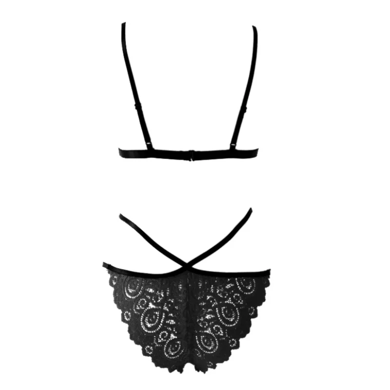 Сплошной цвет кружевной сексуальный бюстгальтер набор плюс размер бандаж крест